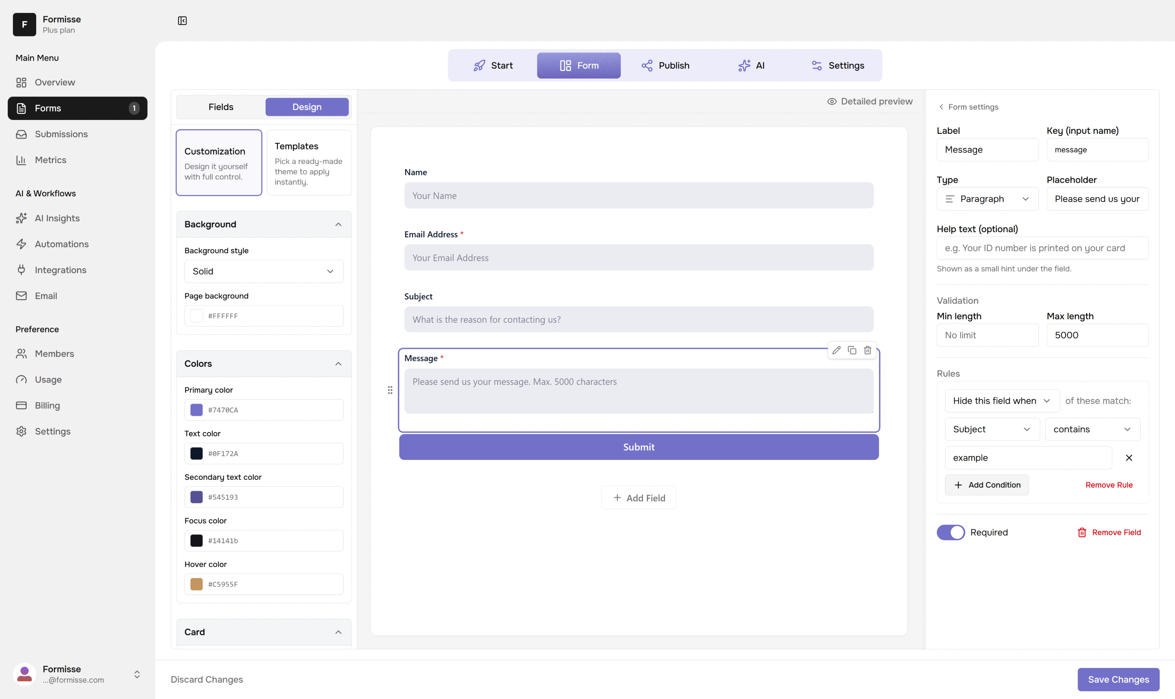 Forms that match your brand